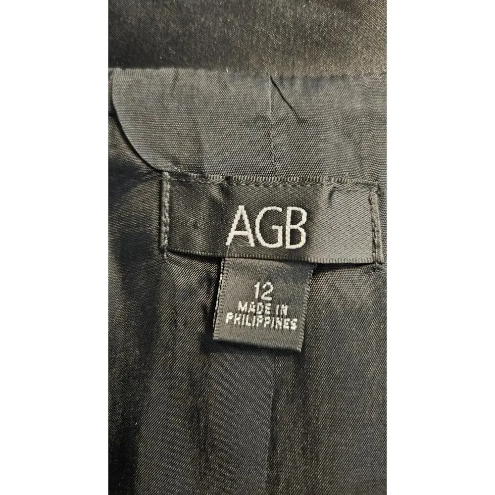 NWT AGB Jacket Womens Size 12 Black Short 3/4 Bell Sleeves Pockets Lined - Picture 6 of 9